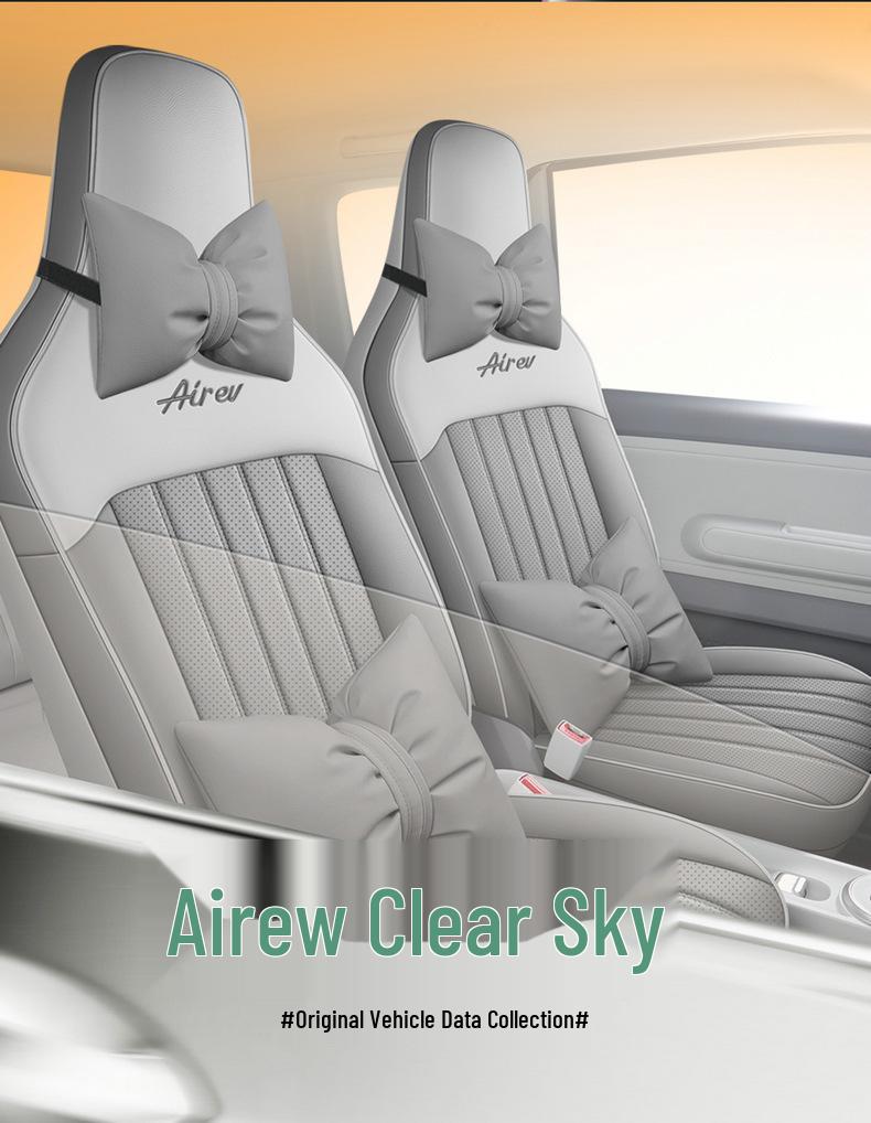Custom-Fit Leather Car Seat Cushion for Wuling Qingkong - Cute Cartoon Design, Full Coverage for Four-Seat Models