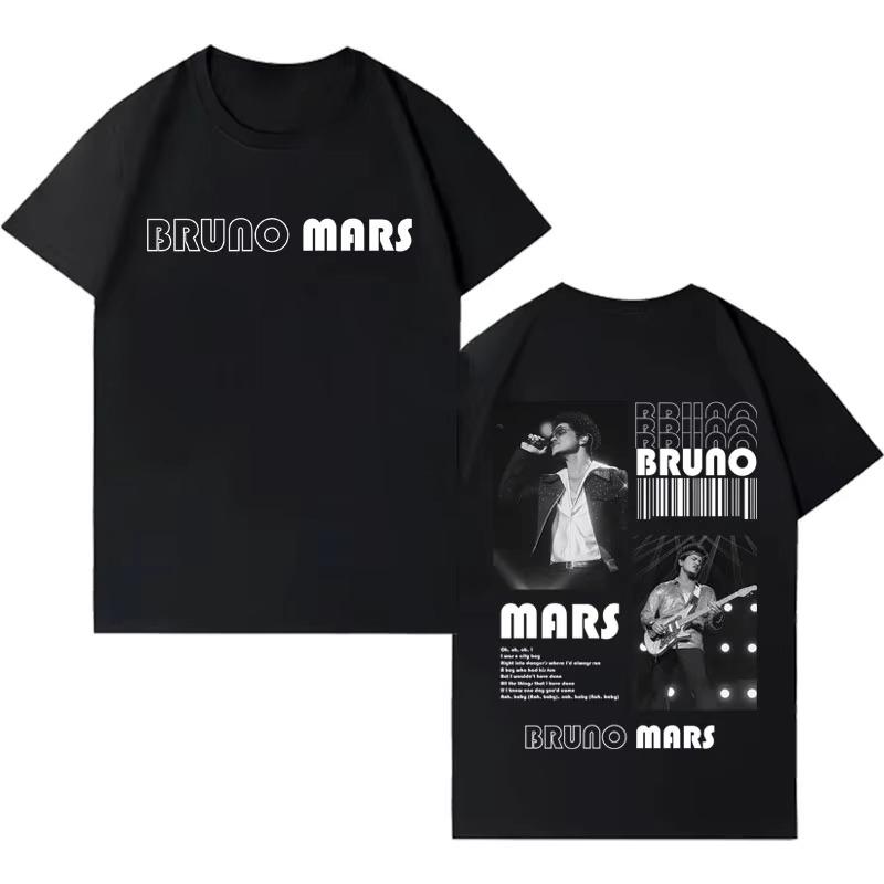 2026 Singer Bruno Mars Tshirt Men Women Pop Casual Short Sleeve TShirt Men Aesthetic High Quality Gothic Crewneck Top Fans Gift