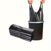 100pcs Heavy-Duty Black Plastic Trash Bags with Easy-Tie Handles - Leak-Proof, Disposable Garbage Liners for Home & Office Use