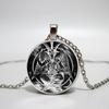 Satanic Goat Necklace Glass Dome Pendant Satanic Church Jewelry Inverted Pentagram Pendant Necklace