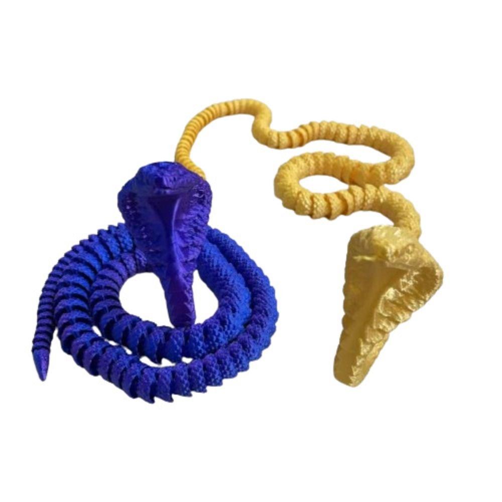 Многоцветное украшение Кобра Реалистичная модель животного Изысканная модель 3D-печати Хэллоуин