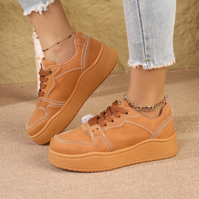 Новые женские кроссовки на толстой подошве, лоферы на платформе, универсальная спортивная повседневная обувь на шнуровке, трендовая обувь