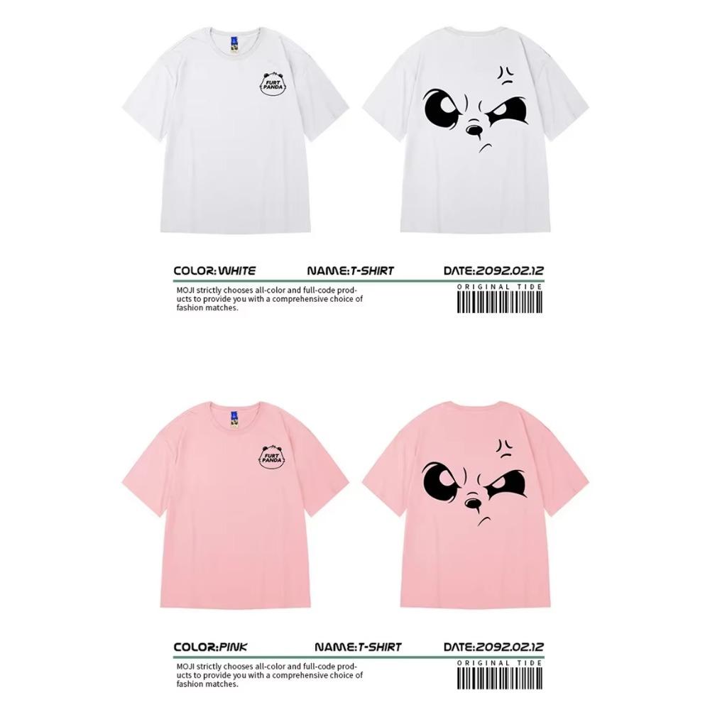 2024 Мужская футболка с коротким рукавом в стиле хип-хоп, повседневная уличная одежда с принтом Angry Blink, летняя мода Harajuku Y2K, уличная одежда