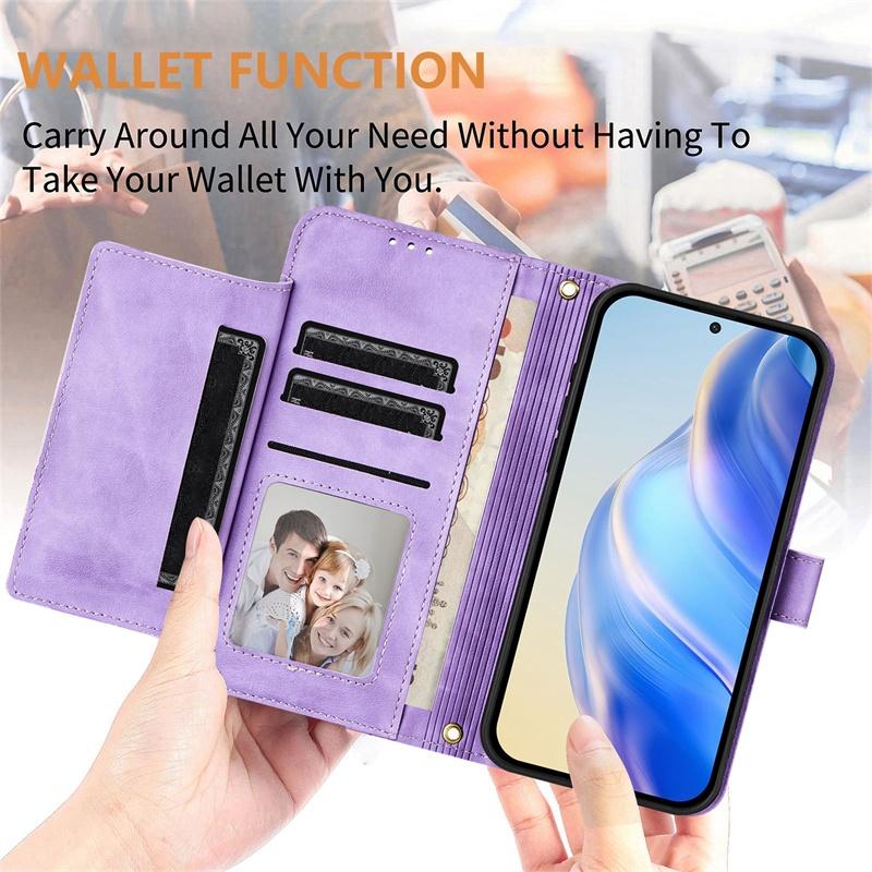 Flip Case for ZTE Blade V40S V50 V60 Vita Design Nubia Focus Calf Axon 60 Lite 4G 5G Leather Wallet Cover Card Slot Bag Zipper Casing