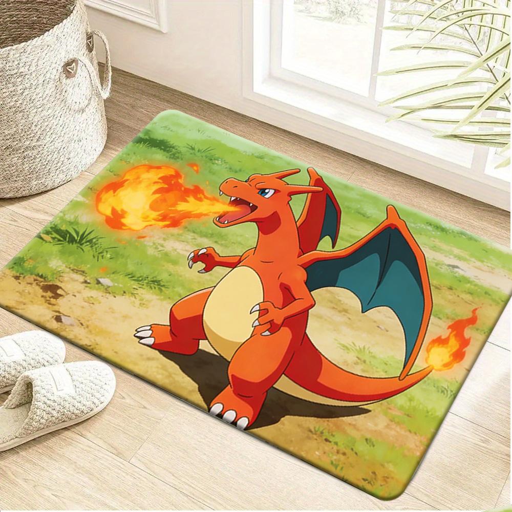 Cute Pink Snorlax Print Doormat Non-Slip Absorbent Floor Mat for Indoor Entrance