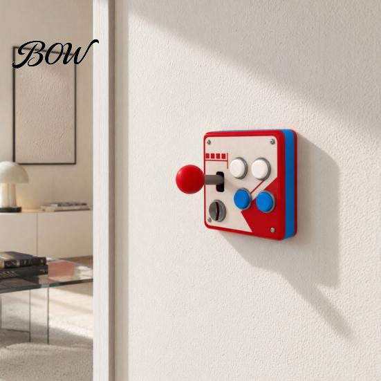 Retro Gaming Switch Plate Cover Arcade Game Controller Light Cover, 1-Gang/2-Gang Wall with Joystick XYAB Decor Buttons, for Room Bedroom, Gift Gamers
