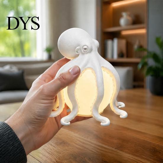 Праздничный подарок на новоселье 3D-печатный Осьминог Морская Настольная Лампа, Художественная Скульптура Щупальца Декор, Теплое Сияние Уникальное Освещение Прибрежный Морской Акцент
