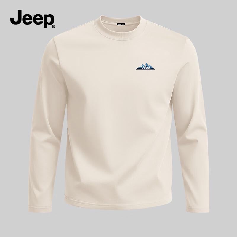 Jeep Мужская повседневная футболка с длинным рукавом из чистого хлопка