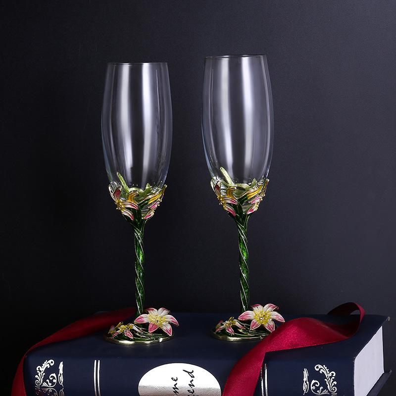 Креативный эмалевый хрустальный бокал для шампанского, набор бокалов для вина, бытовой кубок, бокал для игристого вина, подарочный винный набор