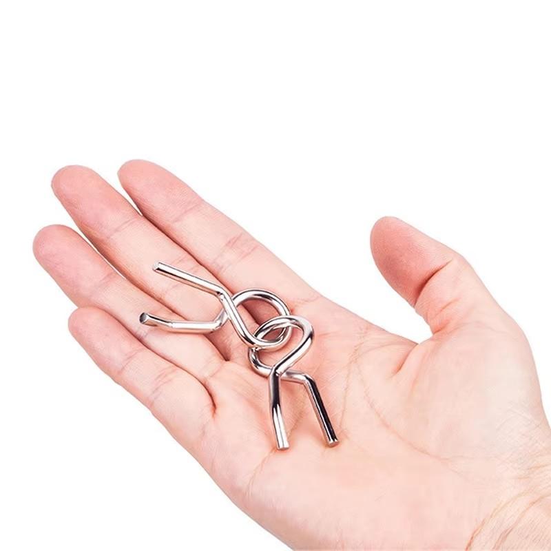 8Pcs/Set Metal Montessori Puzzle Wire IQ Mind Brain Teaser Puzzles Adults Interactive Game Reliever Educational Toys