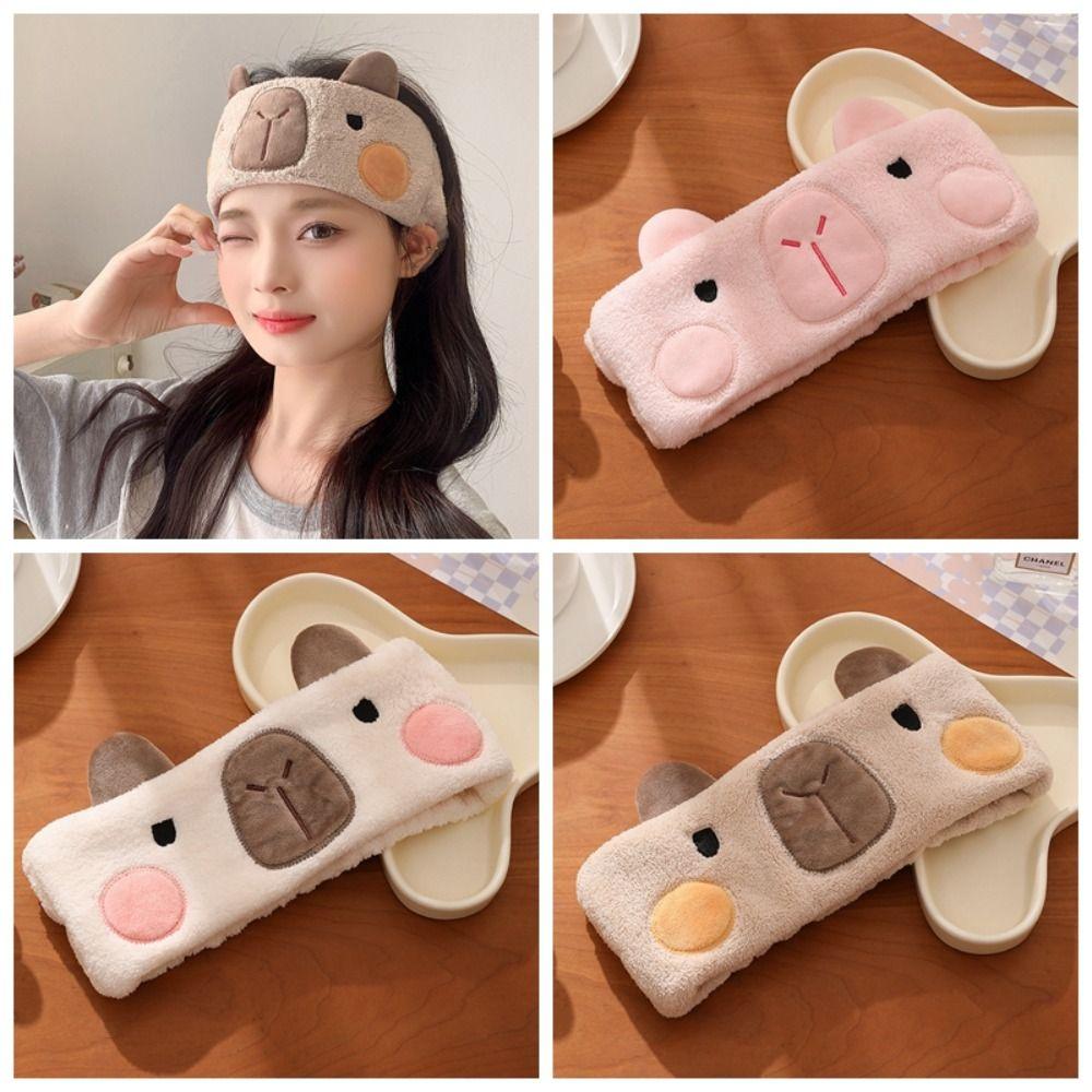Multi-Color Cartoon Hairband Wide-brimmed Makeup Headband Funny Capybara Headband Female