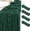 Dark Green Cheesecloth Table Runner 4 Pack Vintage Rustic Gauze Table Runner Boho Decoration for St Patrick's Day Easter Wedding