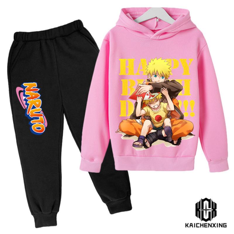 Детская одежда для маленьких мальчиков, костюм японского аниме «Наруто», спортивный костюм, топы и брюки, комплект из 2 предметов, зимняя хлопковая одежда с принтом для мальчиков для мальчиков