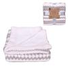 [A2791] - Sherpa Flannel Blanket 'Chalet' Gray - 120x150 Cm