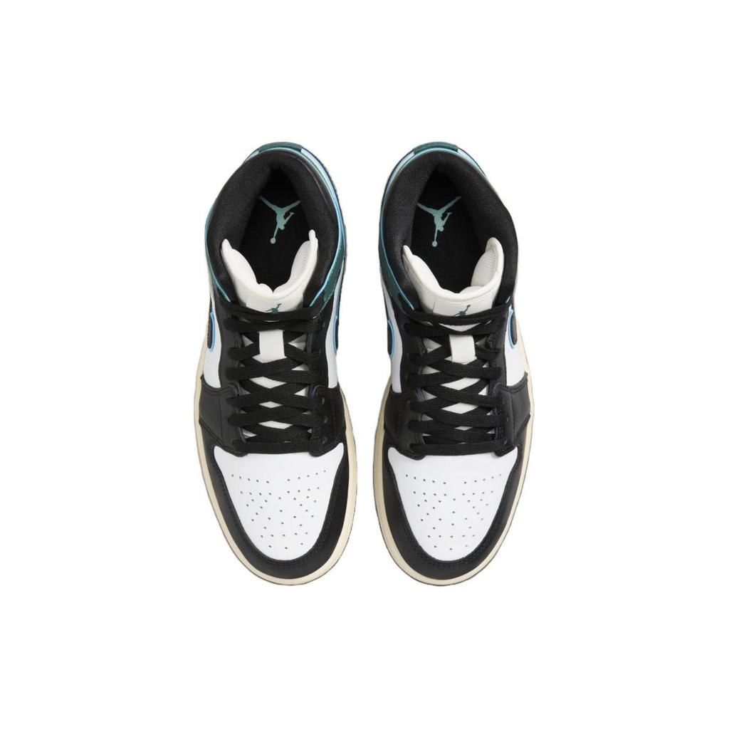 Air Jordan 1 Mid Oxidized Green Женские кроссовки Белый Черный Light-Dew FQ7818-100
