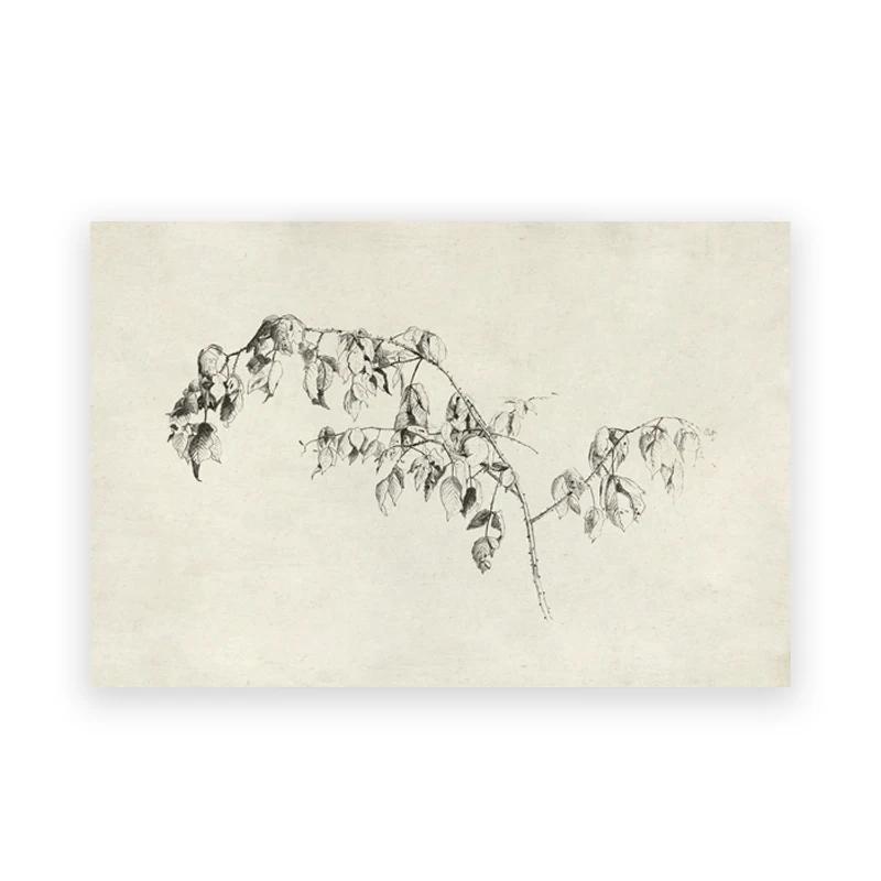 Летний пейзаж Винтажная картина маслом Холст Постер, Весенний Нейтральный Принт для Галерейной Стены, Ретро Зеленый Тон, Настенный Декор Фермерского Дома