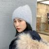 Теплые милые зимние вязаные шапки для женщин, повседневные мягкие теплые шапки-бини из искусственного кроличьего меха Анголы для Glris, женский капот Gorros