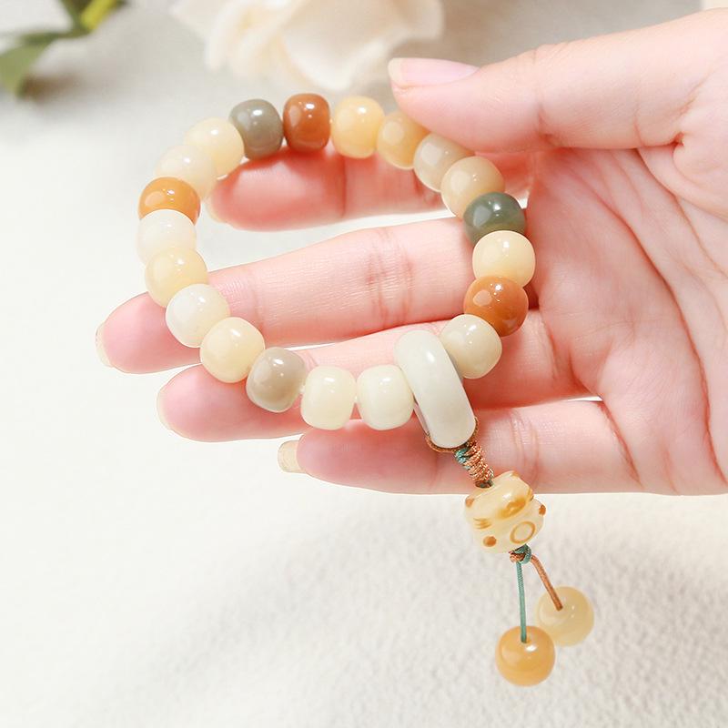 Jinde Jewelry Браслет из бусин Бодхи с несколькими сокровищами и Менеки-неко для мужчин и женщин - Буддийский Вэньвань Ручная нить