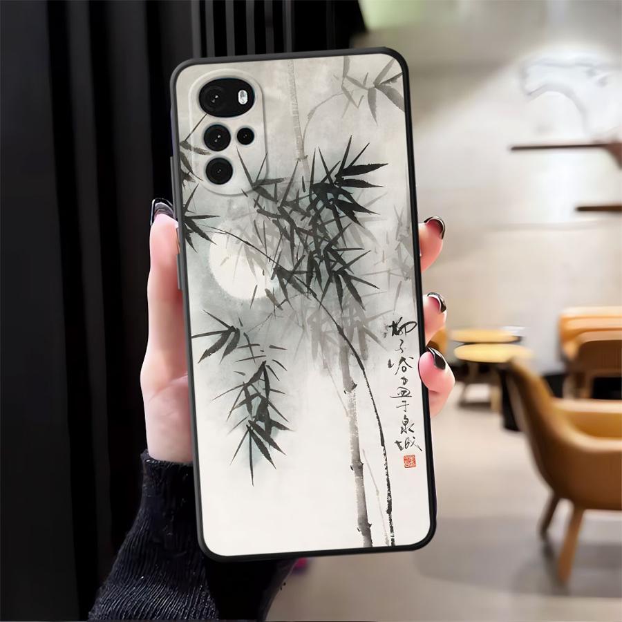 Ретро Чехол в Китайском Стиле для Motorola Moto Edge 20 Pro 30 Lite G32 G51 G73 G22 Edge40 G71 G52 G60s G53 G30 G50