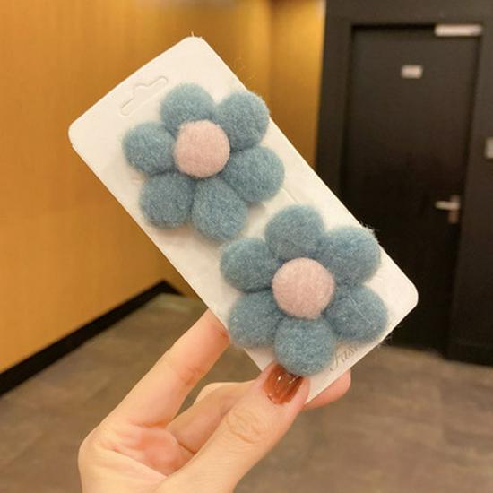 Мультяшные плюшевые заколки для волос для детей - Милые осенне-зимние заколки для маленьких девочек, в корейском стиле принцессы