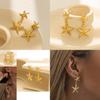 Elegant Gold Alloy Starfish Pendant Earrings Fashionable Women's Star Shape Jewelry For Autumn 2023