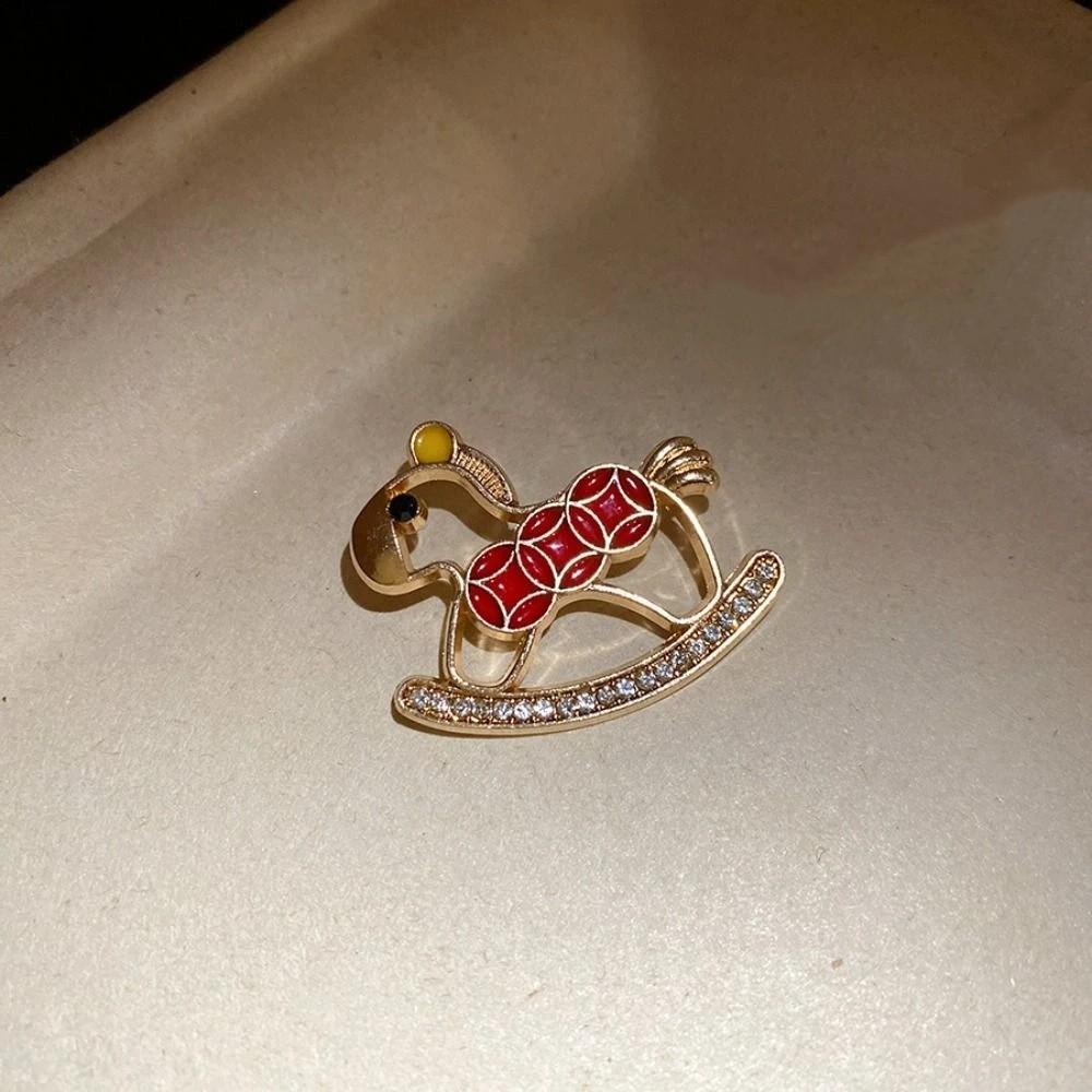 Jewelry Accessories Little Horse Brooch Rhinestone Animal Lapel Pins Retro Zodiac Pony Pin Friends