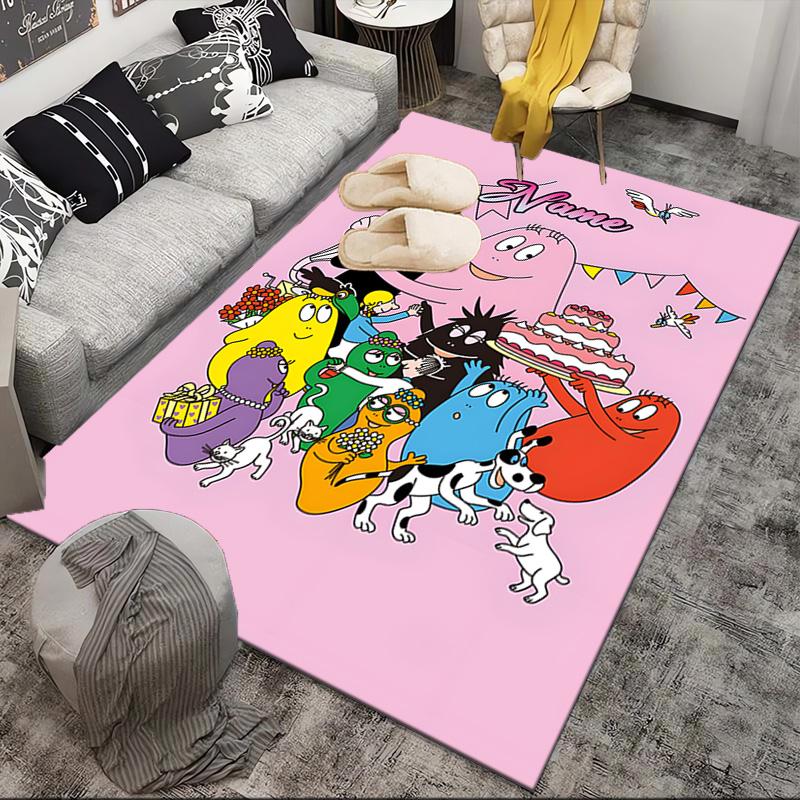 Custom Name Colorful Cartoon Barba-papa Rug Game Carpet, Floor Mat for Bedroom Living Room Entryway Rug, Home Decor Idea Gift for Christmas birthday