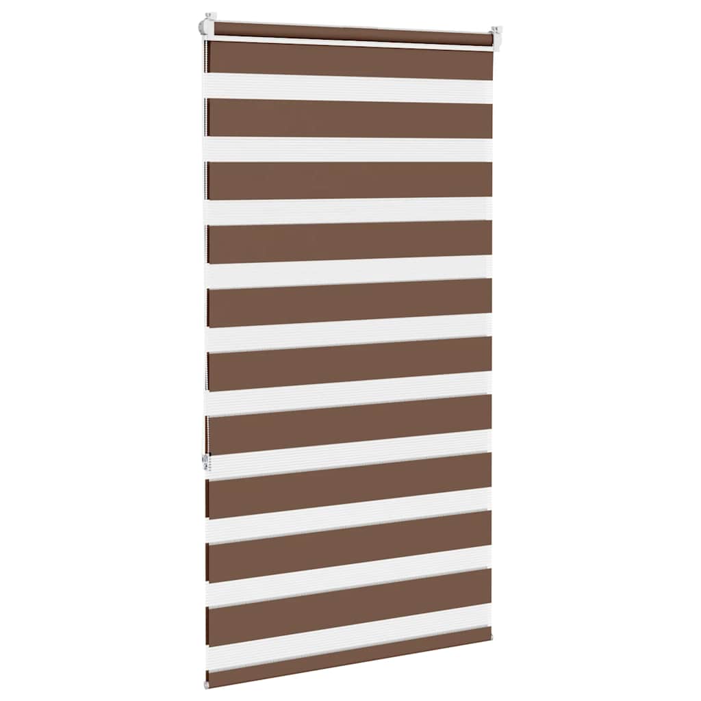 Double Zebra Blind Brown 85 x 150 cm Fabric Width 80.9 cm Polyester