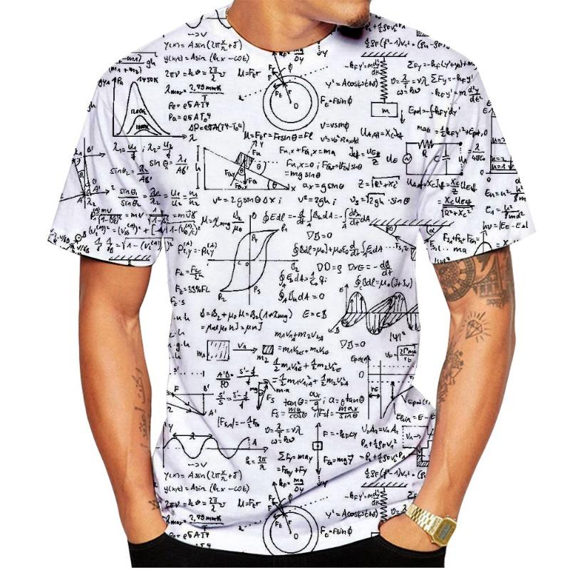 Interesting Math T-shirt Math Formula 3D Printing Men's Short Sleeved T-shirt Street Clothing Top T-Shirts Men’s