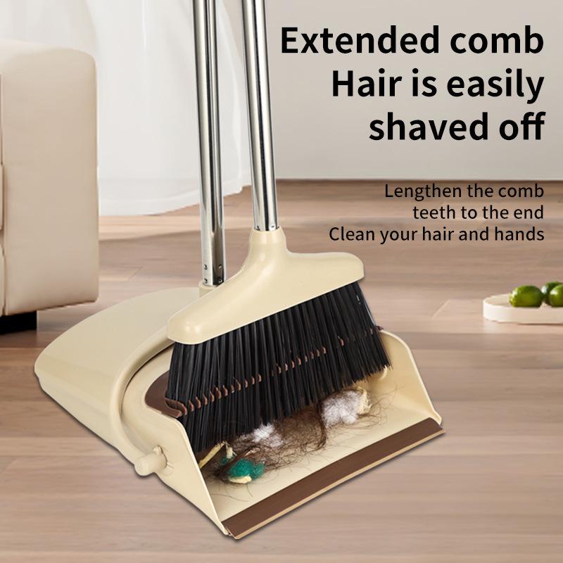 Набор с метлой и совком с удлиненной ручкой для кухни и уличных полов