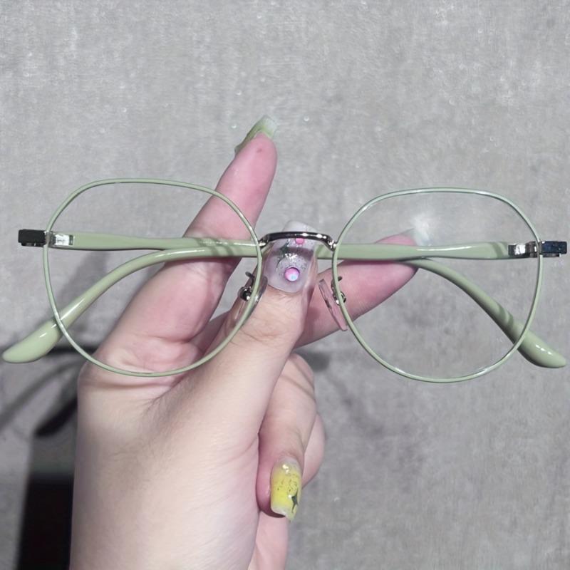 1 шт. Модные женские очки в светло-зеленой квадратной оправе - ультралегкие металлические, идеально подходят для работы в офисе и использования в Интернете