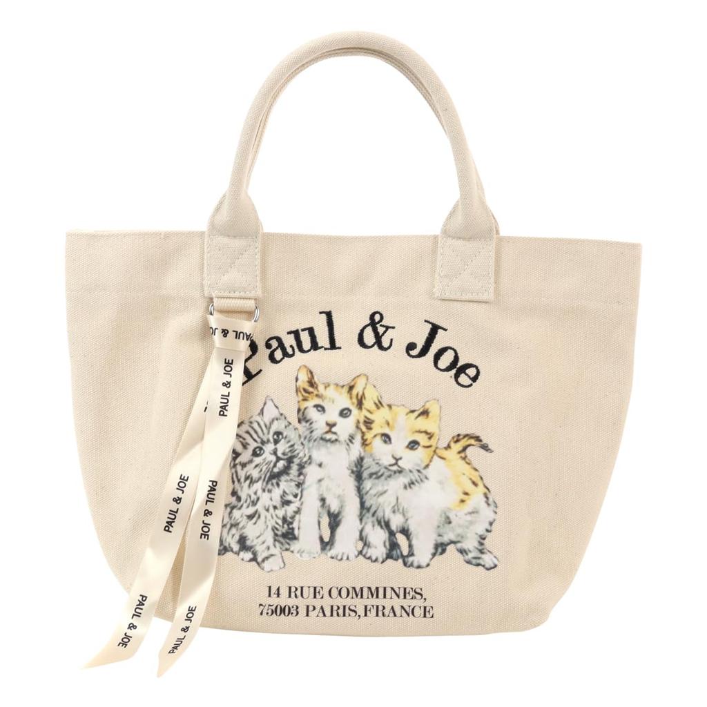 Joe Paul Joe Accessoire Большая сумка Мини-тоут Женская сумка «Три кота» АКСЕССУАРЫ Холщовая сумка-тоут Cat Cat Cat Cute Ivory [Paul & Joe] [Paul & Accessoire] и