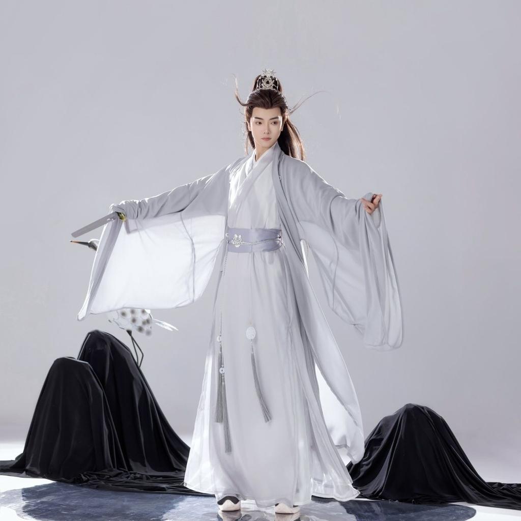 Костюм для пары в китайском стиле Ханьфу с перекрестным воротником в стиле династий Вэй и Цзинь