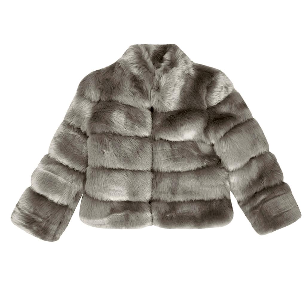 Women Fashion Luxury Faux  Coat Stand  Winter Warm Overcoat