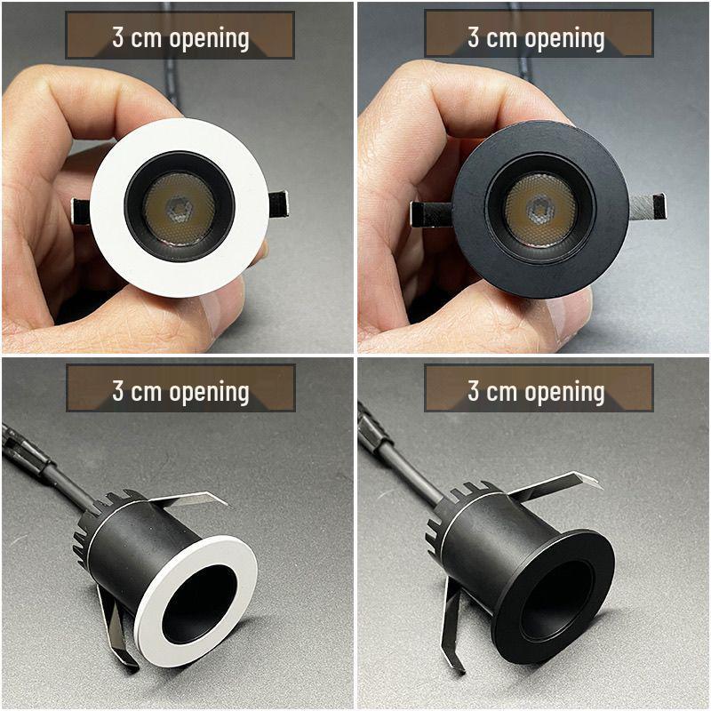 Мини-цилиндрический светодиодный спот с защитой от бликов, recessed opening 3 см, 3 Вт/5 Вт, 40 мм для демонстрации ювелирных изделий