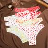 4Pcs/Set Seamless Colorful Brazilian Pants Lady Sexy Underwear Ice Silk Underpants Low Waist G-string Soft Thin Briefs