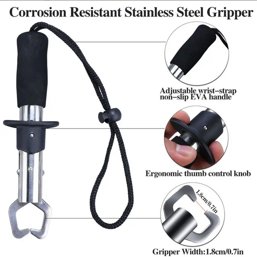 FTK Рыболовные клещи из нержавеющей стали с резаком для разъемных колец и набором тросов — незаменимая вещь для коробок со снастями и любителей рыбалки!