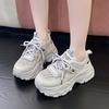 2025 лето новая мода повседневная обувь универсальные кроссовки для папы женская обувь трендовая и легкая на толстой подошве одинарная сетка сквозная сетка спортивная обувь