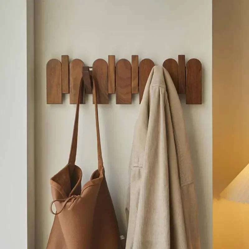 Piano Keys Wooden Wall Coat Rack Clothes Hanger Organizers Hook Portable Clothes Storage Dress Hanger Entrance Hall Furniture