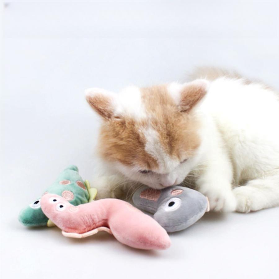 Игрушка для прикуса моляров питомца, мультяшная мягкая игрушка, милая плюшевая кошка, жевательная игрушка, интерактивные игрушки для питомцев для кошки