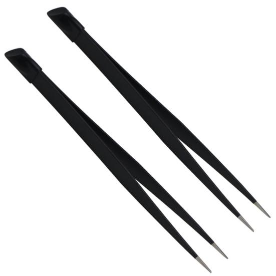 Stainless Steel Dual Head Nail Art Nippers Tweezers Clip Rhinestone Gem Picker