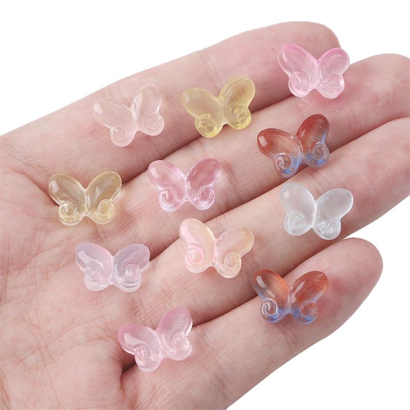 20 шт стеклянные бусины-бабочки для DIY ожерелье, браслет, серьги, изготовление ювелирных изделий, аксессуары для рукоделия