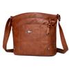 Soft Leather Bag Female Crossbody Fashion Shoulder Bag Simple Retro Multi-pocket Large Capacity