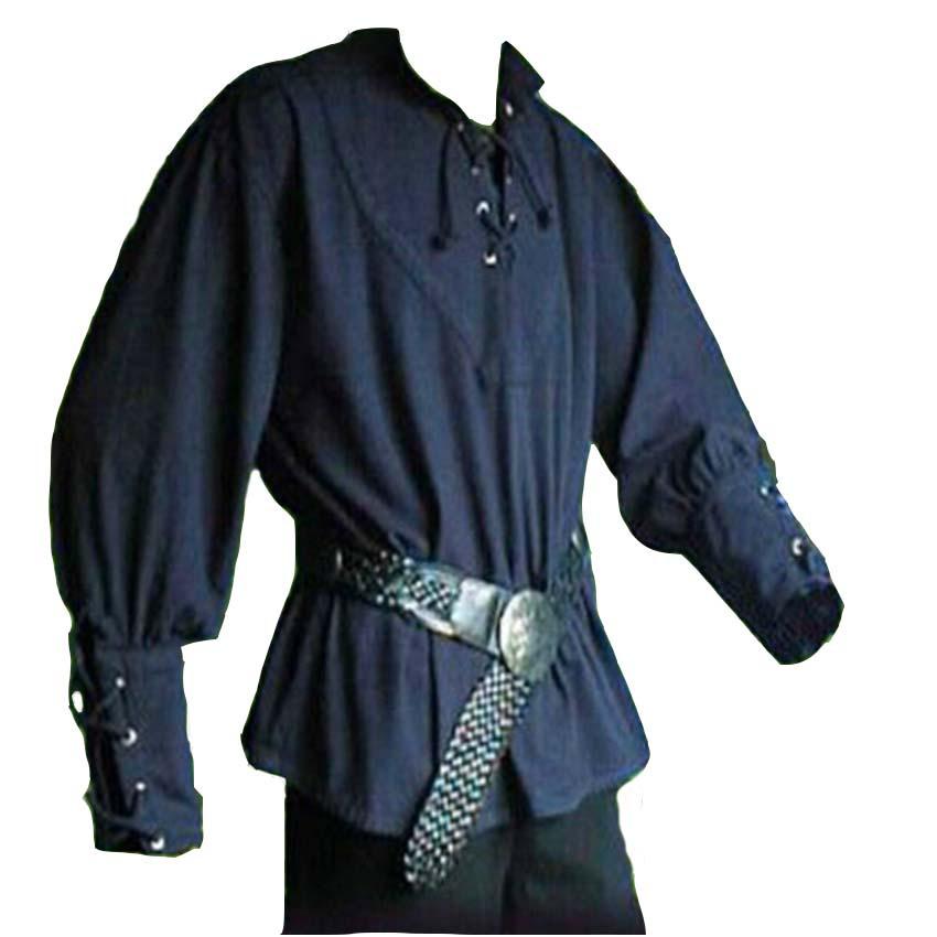 Men's Medieval Costume Vintage Stand Collar Loose Top Performance Costume For Theatrical Events Renaissance Faire Cosplay Apparel