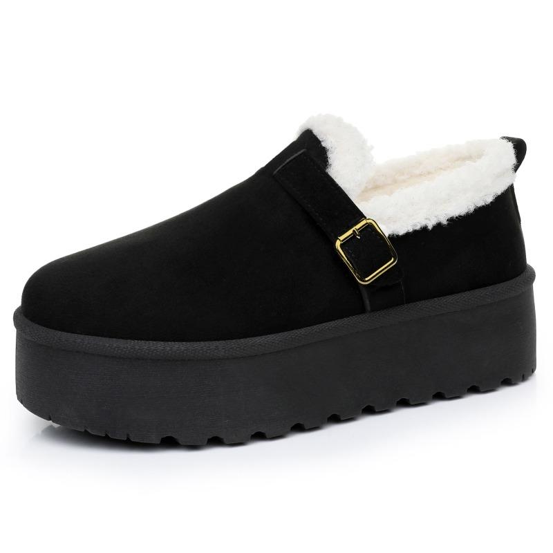 2025 New Fur Platform Women Ankle Boots Flats Suede Warm Shoes Woman Trend Designer Brand Short Plush Cozy Femme Snow Botas