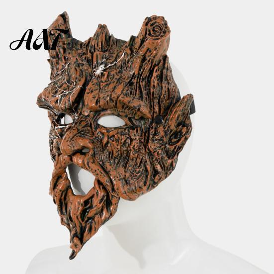 Unique Tree Spirit Costume Accessory Halloween Mask, Horror Demon Prop, with Breathable Hollow Design, Realistic Mask Dark Style for Cosplay