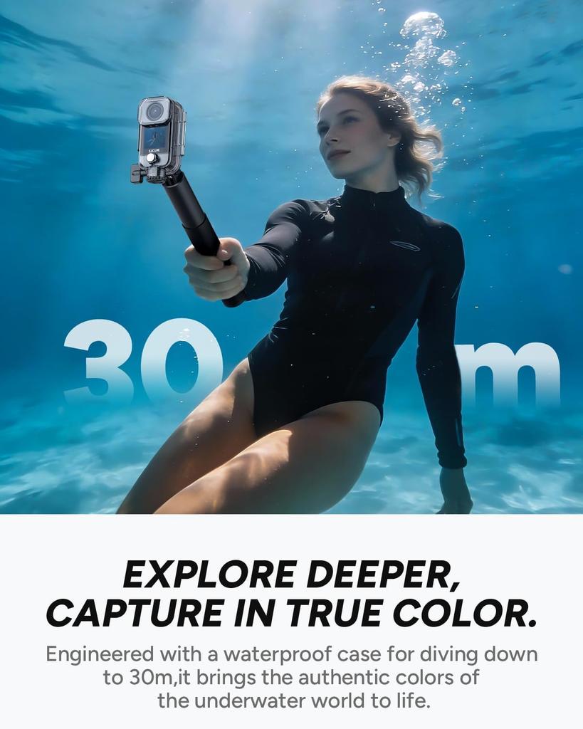 SJCAM C400 Карманная 4K камера для влогинга Водонепроницаемая до 30 м Время работы от батареи Двойной сенсорный экран Камера с углом обзора 8x Зум Носимая камера на тело 7-часовая