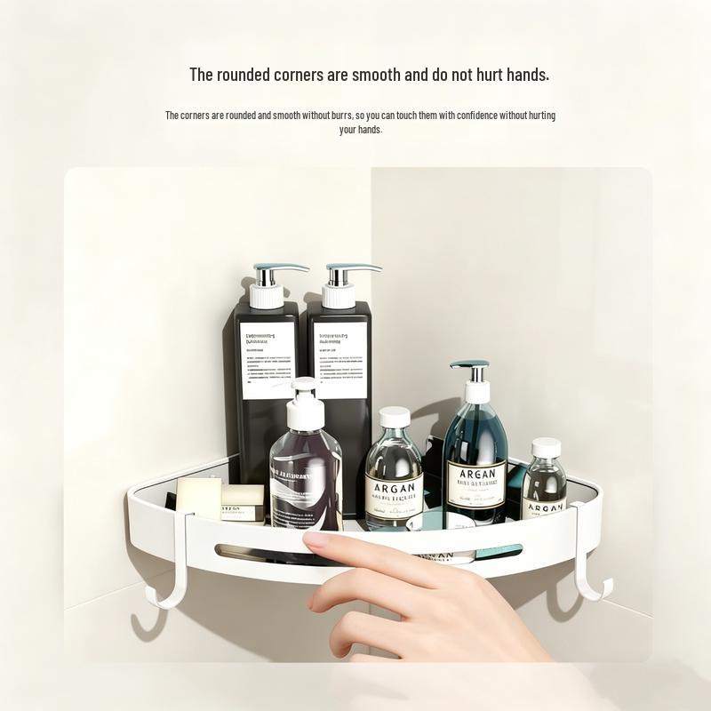 Space Aluminum Corner Bathroom Storage Shelf
