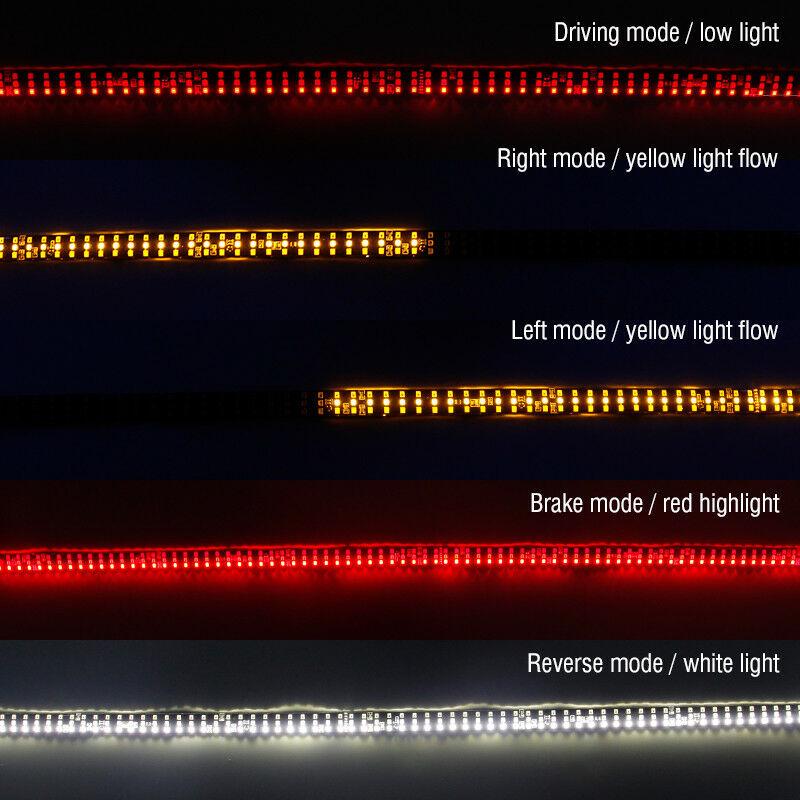 Светодиодная полоса для грузовика, фонарь на заднюю дверь, 3 ряда, сигнал заднего хода, задние фонари 48 дюймов