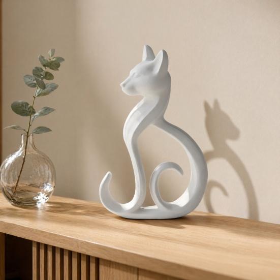 3D-печатная фигурка кошки xiaobudian, Минималистичная элегантная сидящая скульптура, Современное животное-украшение для домашнего офиса, полки, декора